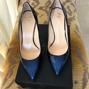 Giuseppe Zanotti beautiful patent blue pumps